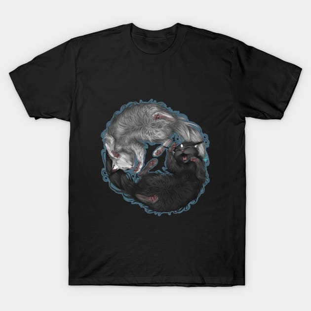 ying yang cat T-Shirt by Monstrous1